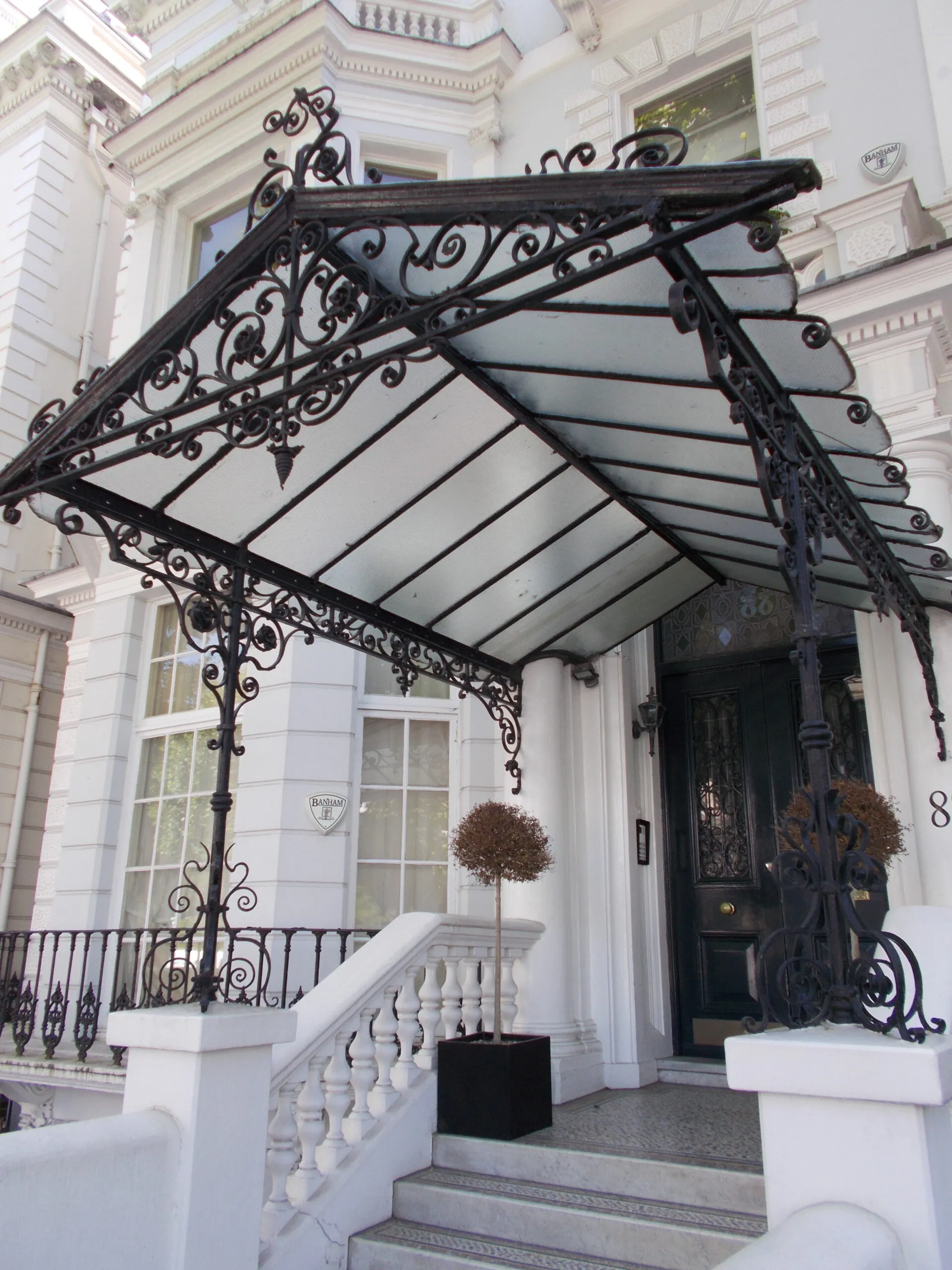 Iron porch canopy