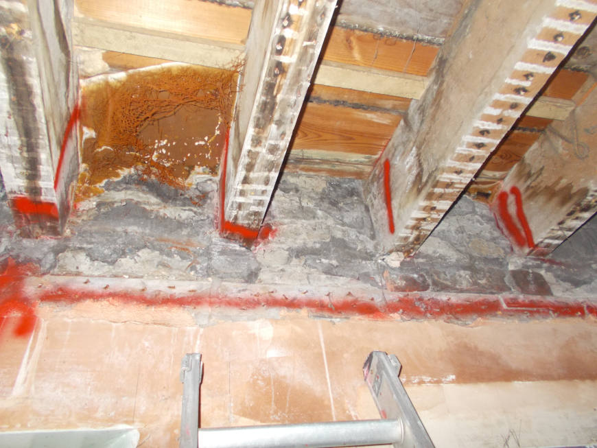 Dry Rot Infection to the floor structures of a former Hospital in Bristol - (3)