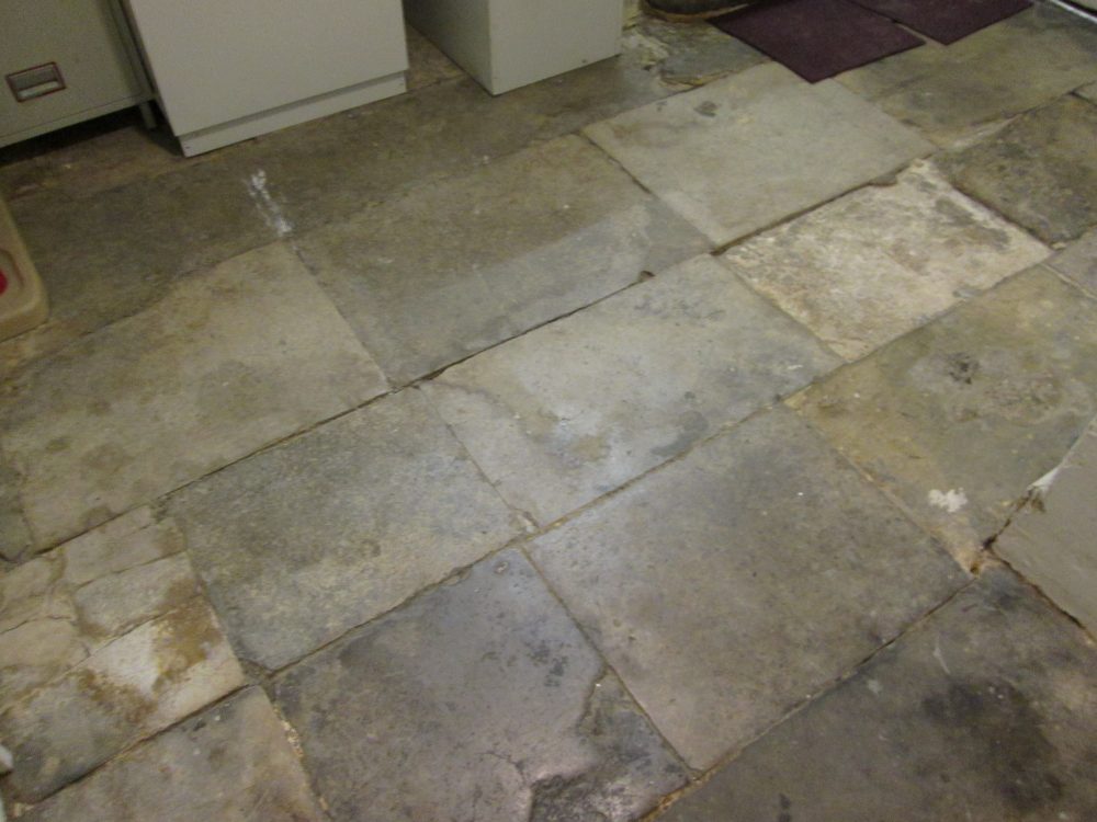 stone slab basement floor